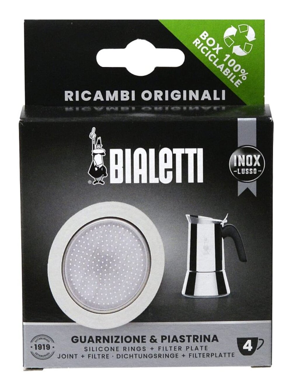 Bialetti Replacement Gasket and Filter Set for 4 Cup Espresso Maker